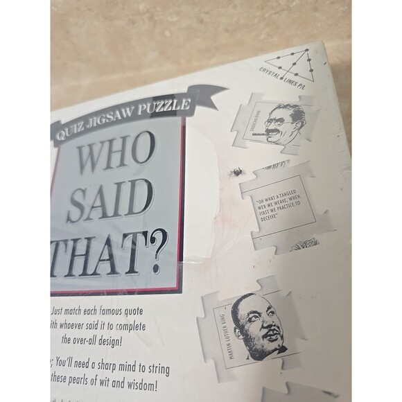 Quiz Jigsaw Puzzle WHO SAID THAT? Match Each Famous Quote New Factory Sealed - Picture 8 of 8
